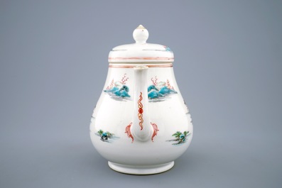 A Chinese famille rose teapot and cover with a landscape, Qianlong, 18th C.