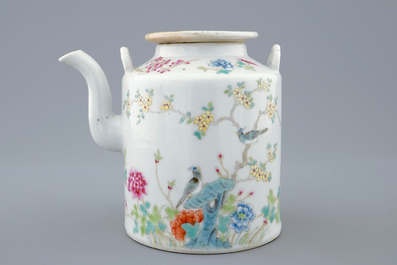 A Chinese famille rose teapot and cover, Xianfeng mark and of the period