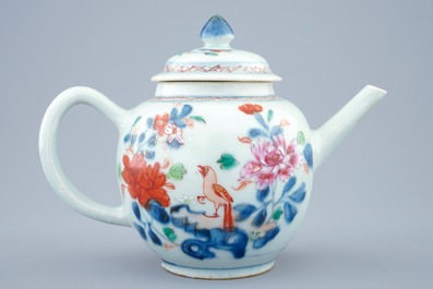 A Chinese famille rose teapot and cover, Qianlong