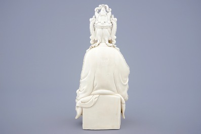 Une figure de Guanyin en porcelaine blanc de Chine de Dehua d'apr&egrave;s He Chaozong, 19/20&egrave;me
