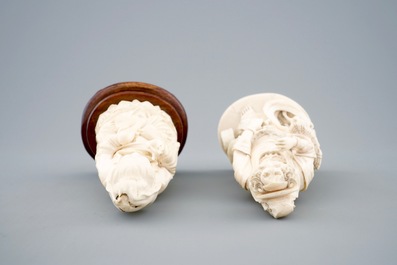 Two Chinese carved ivory figures of Boddhisatva, ca. 1920
