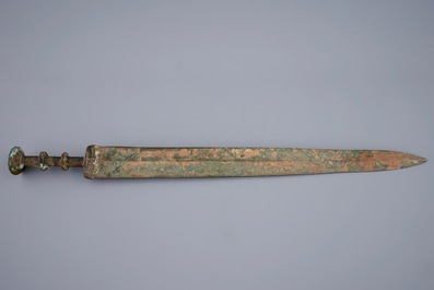 A Chinese inscribed bronze sword, Warring States period (475-221 v.C.) or later