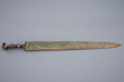 A Chinese inscribed bronze sword, Warring States period (475-221 v.C.) or later