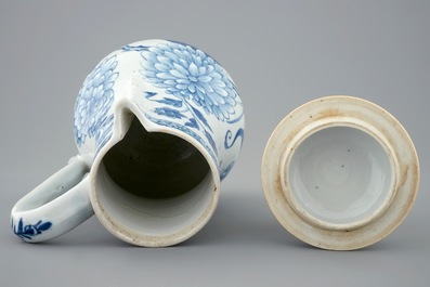 A Chinese blue and white jug with cover, Kangxi