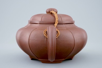 A Chinese Yixing teapot and cover marked for Pa Kua, Zhou Guizhen, 20th C.