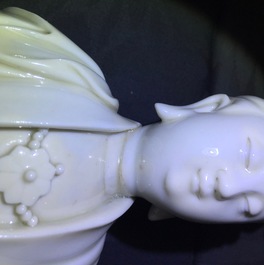 A Chinese blanc de Chine Guanyin with impressed mark, 18th C.