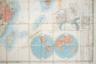 Une grande carte imprim&eacute;e de Chine et ses provinces, vers 1880