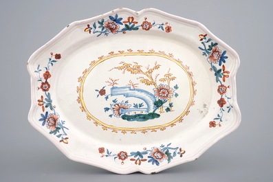 A rare Brussels faience kakiemon tureen on stand, 18th C.