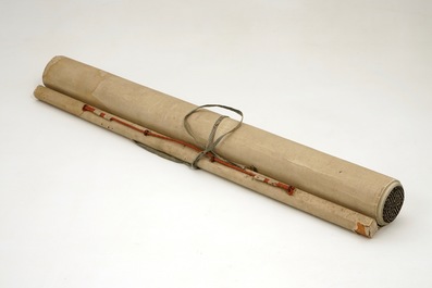 A large Chinese scroll painting, 19/20th C.