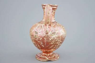 A Hispano Moresque lusterware amphora shaped vase, Spain, 16/17th C.