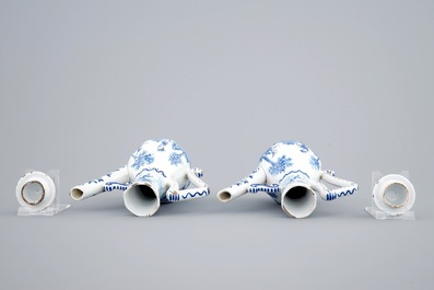 A group of Dutch Delft and French blue and white wares, 18th and 19th C.