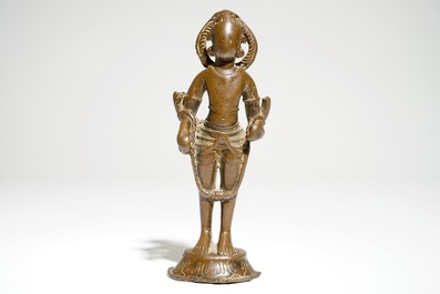 A bronze pilgrimage figure, Northern India, 10-12th C.