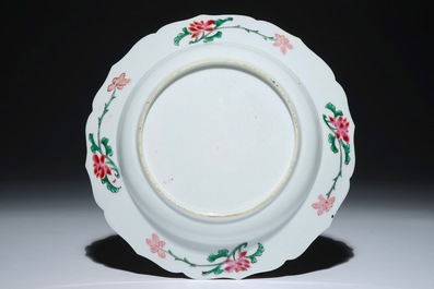 A fine Chinese famille rose eggshell porcelain plate, Yongzheng