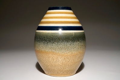 A minimalistic stoneware vase, Charles Catteau for Boch Fr&egrave;res Keramis, ca. 1933