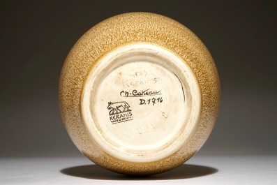 A minimalistic stoneware vase, Charles Catteau for Boch Fr&egrave;res Keramis, ca. 1933
