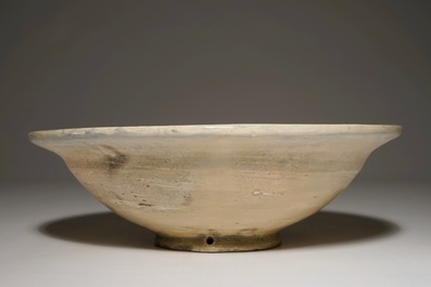 A Haarlem maiolica bowl with a cherub's head, early 17th C.
