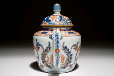A Chinese Imari teapot with ruyi-shaped panels, Kangxi