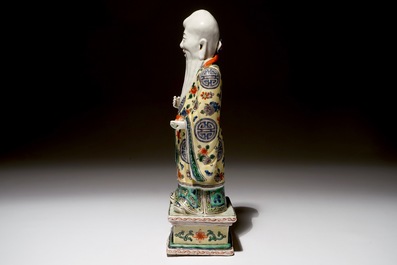 A Chinese famille verte model of Shou Lao, 19th C.
