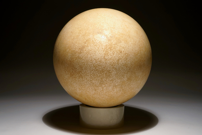 An intact elephant bird egg, Aepyornis maximus, Madagascar, 17th C. or before