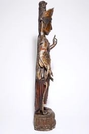 Un grand mod&egrave;le de Bodhisattva en bronze laqu&eacute; et dor&eacute;, prob. Cor&eacute;e, Goryeo/Joseon, 14-16&egrave;me