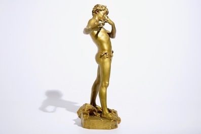 Felix Charpentier (France, 1858-1924): &ldquo;L&rsquo;improvisateur&quot;, une figure en bronze laqu&eacute; dor&eacute;