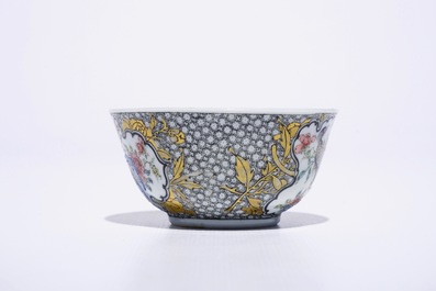 A fine Chinese famille rose and grisaille eggshell cup and saucer with a pheasant, Yongzheng