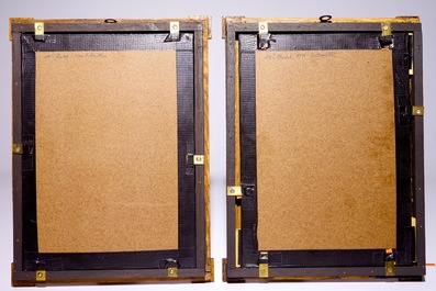 A pair of pastel portraits of young girls, signed Vollm&ouml;ller, dated 1790