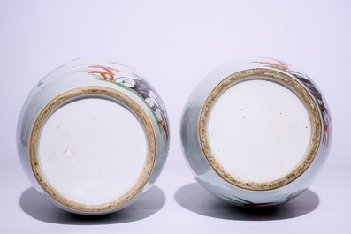 A pair of Chinese famille rose &quot;nine peaches&quot; vases, 19th C.