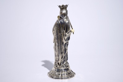 A Madonna with child in ivory and silver, The Netherlands, ca. 1900