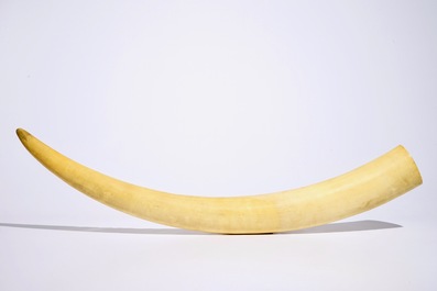 A large Chinese carved ivory tusk, early 20th C.