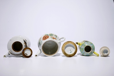Three Chinese teapots and covers, 19th C.