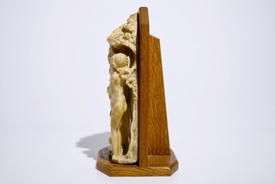 Un groupe d'Adam et Eve en alb&acirc;tre sculpt&eacute;, Flandres, Malines, 16&egrave;me