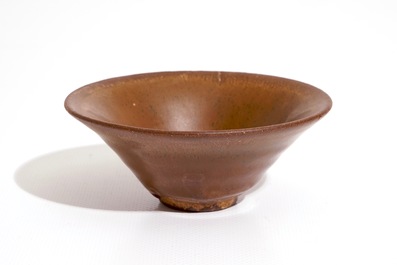 A Chinese Jian russet brown glazed tea bowl, Song