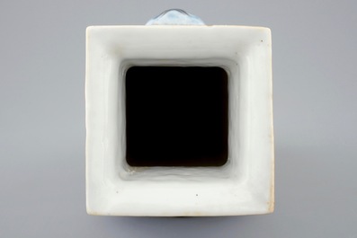 A square Chinese qianjiang cai vase, 19/20th C.