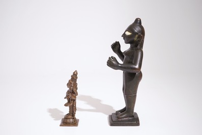 Deux figures en bronze, Inde ou N&eacute;pal, 18/19&egrave;me
