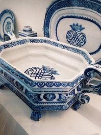 An extremely rare manganese Dutch Delft 48-piece service, 18th C.