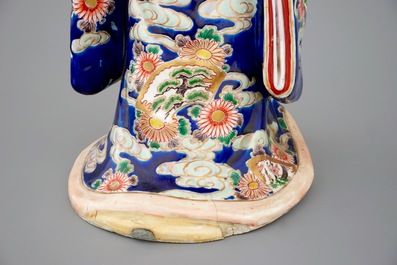 A large Japanese Kutani figure of a bijin, Meiji, 19th C.