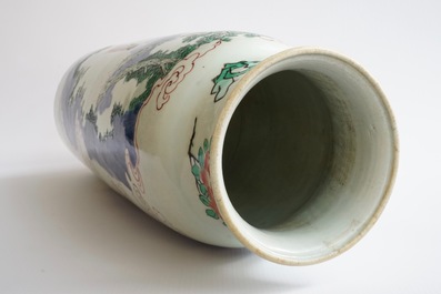 A Chinese wucai &quot;sleeve&quot; vase, Transitional period