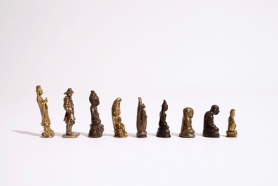 A collection of small bronze figures, India, Nepal, Tibet, Japan, 18/20th C.