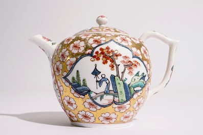 A Dutch-decorated Meissen teapot and cover, ca. 1720