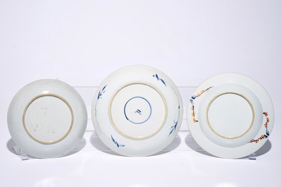 Six plats et assiettes en porcelaine de Chine de style Imari, Kangxi/Qianlong