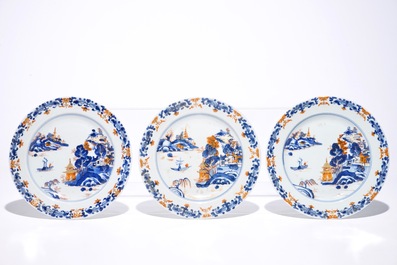 Six various Chinese Imari-style dishes and plates, Kangxi/Qianlong
