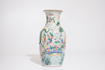 A Chinese famille rose &quot;Hundred boys&quot; vase, 19th C.