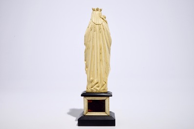 An ivory model of a Madonna with child, Dieppe, France, 19th C.