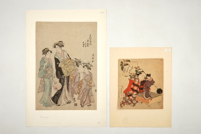 Een collectie van dertien Japanse houtsnedes