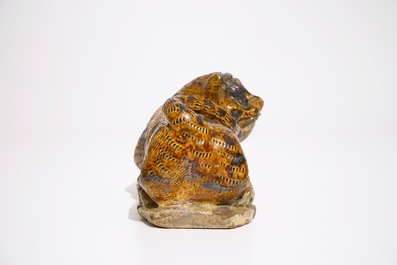 A Chinese glazed stoneware model of a tiger, probably Ming