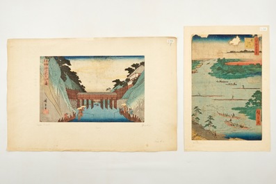 A collection of thirteen Japanese woodblock prints