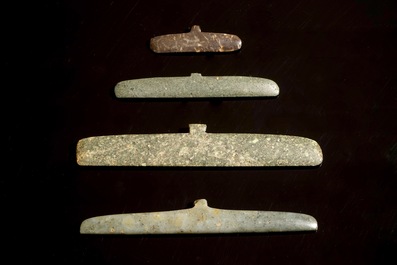 Four serpentine pectorals, Tairona culture, Colombia, 15/10th C. BC