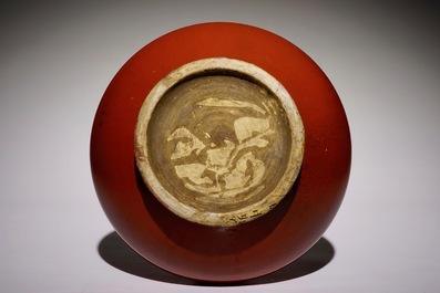 A Chinese monochrome sang-de-boeuf-glazed vase, 19th C.