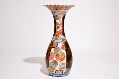 A Japanese Imari vase with lacquer reserves, Meiji, 19th C.